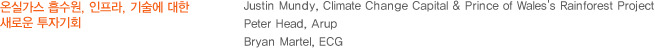 ½ǰ , ,   ο ڱȸ : 1.Justin Mundy, Climate Change Capital & Prince of Waless Rainforest Project, 2.Peter Head, Arup, 3.Bryan Martel, ECG